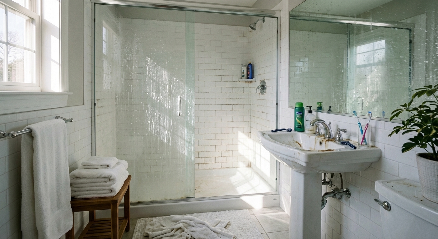 Bathroom before cleaning service in Ventnor NJ
