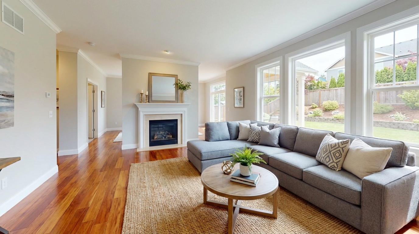 Living room after move-out clean in Ocean City NJ