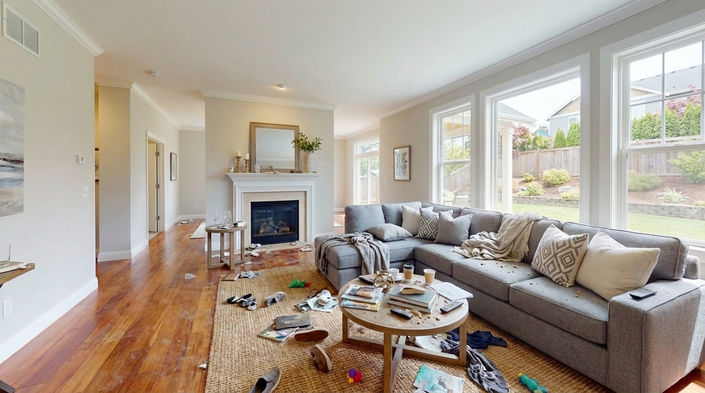 Living room before move-out cleaning in Ocean City NJ